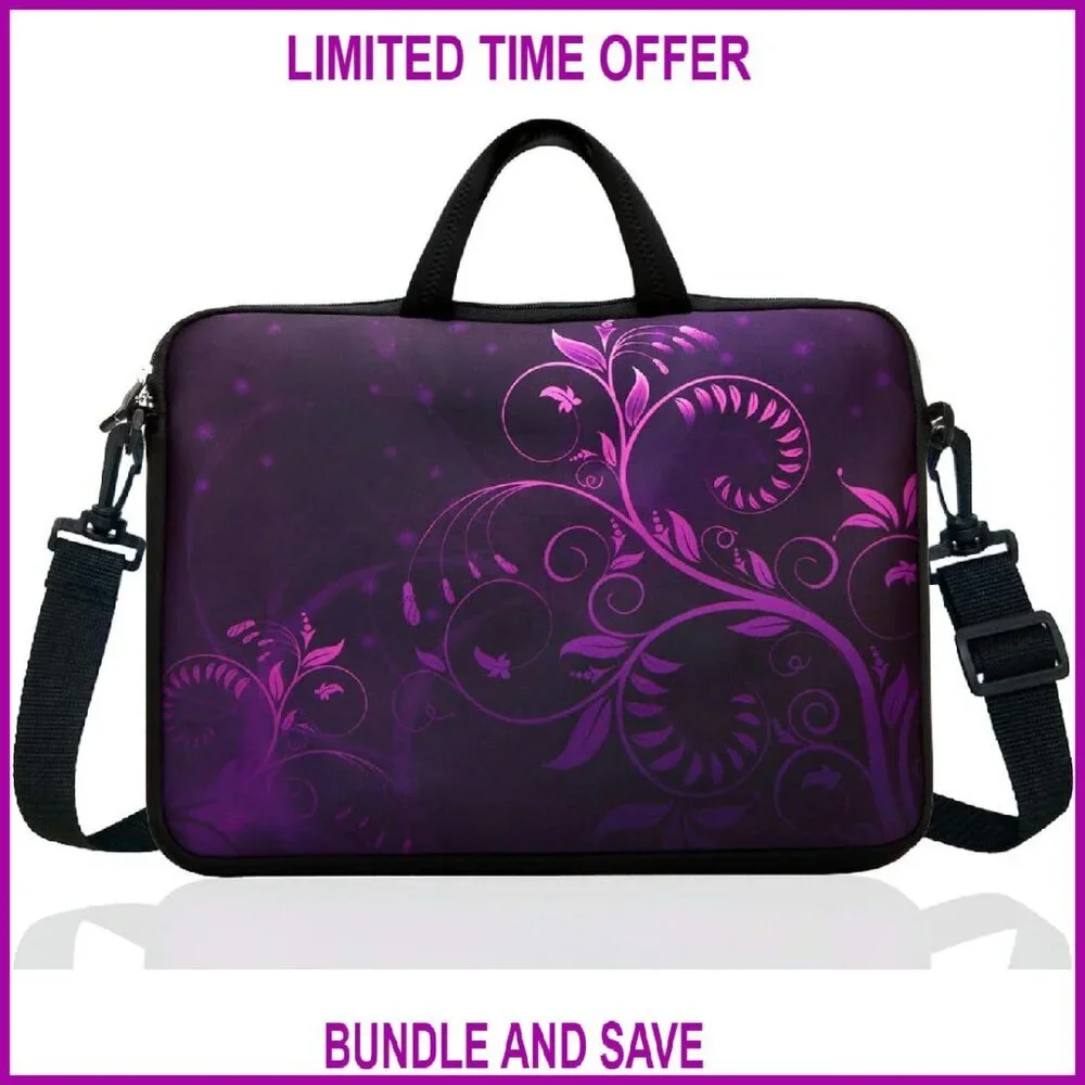 17.3-Inch Neoprene Laptop Messenger Bag with Adjustable Strap & Front Pocket